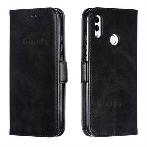 Retro Classic Calf Pattern Leather Wallet Phone Case for Huawei Honor 10 Lite - Black