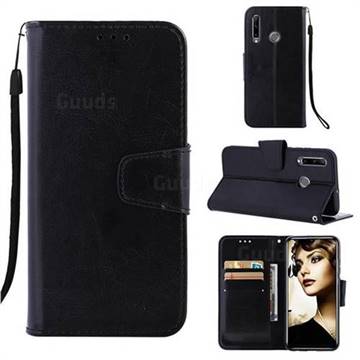 Retro Phantom Smooth PU Leather Wallet Holster Case for Huawei Honor 10 Lite - Black