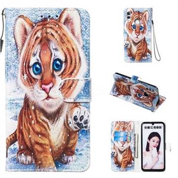 Baby Tiger Smooth Leather Phone Wallet Case for Huawei Honor 10 Lite