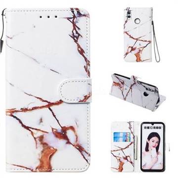 Platinum Marble Smooth Leather Phone Wallet Case for Huawei Honor 10 Lite