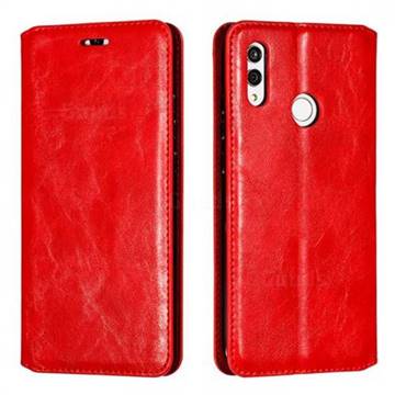 Retro Slim Magnetic Crazy Horse PU Leather Wallet Case for Huawei Honor 10 Lite - Red