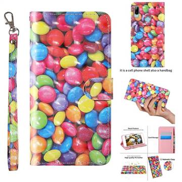 Colorful Jelly Beans 3D Painted Leather Wallet Case for Huawei Honor 10 Lite