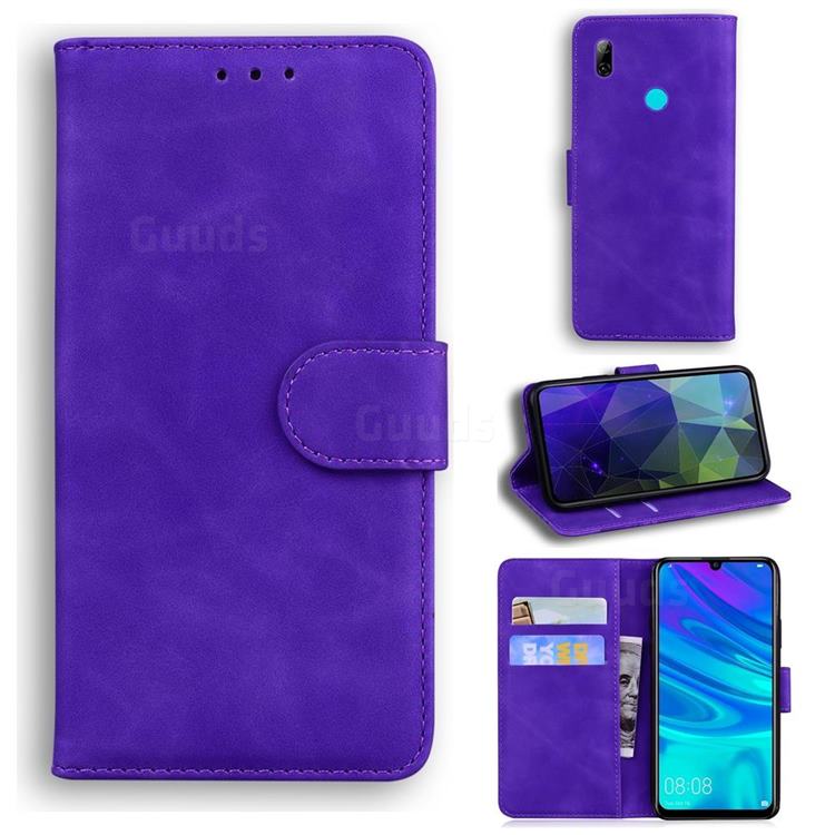 Retro Classic Skin Feel Leather Wallet Phone Case for Huawei Honor 10 Lite - Purple