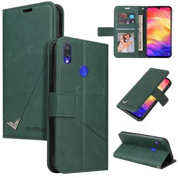 GQ.UTROBE Right Angle Silver Pendant Leather Wallet Phone Case for Huawei Honor 10 Lite - Green