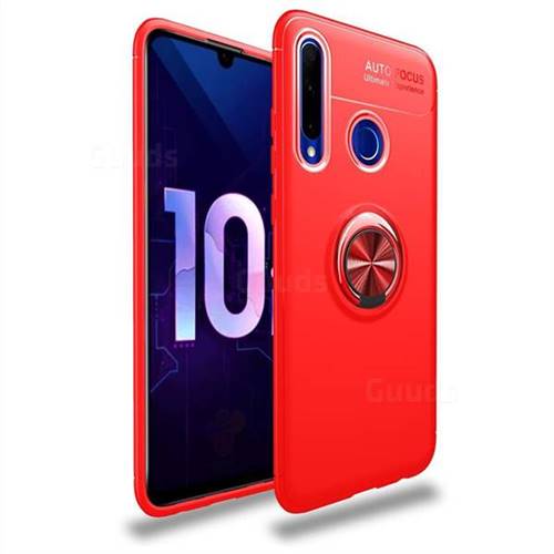 Auto Focus Invisible Ring Holder Soft Phone Case for Huawei Honor 10i - Red