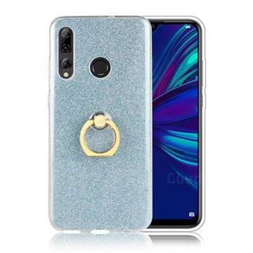 Luxury Soft TPU Glitter Back Ring Cover with 360 Rotate Finger Holder Buckle for Huawei Honor 10i - Blue