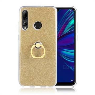 Luxury Soft TPU Glitter Back Ring Cover with 360 Rotate Finger Holder Buckle for Huawei Honor 10i - Golden