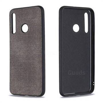 Canvas Cloth Coated Soft Phone Cover for Huawei Honor 10i - Dark Gray