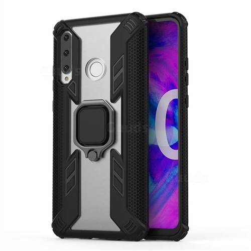 Predator Armor Metal Ring Grip Shockproof Dual Layer Rugged Hard Cover for Huawei Honor 10i - Black