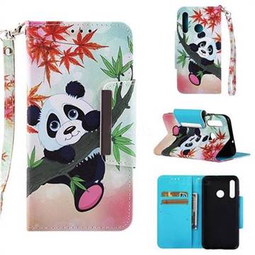 Bamboo Panda Big Metal Buckle PU Leather Wallet Phone Case for Huawei Honor 10i