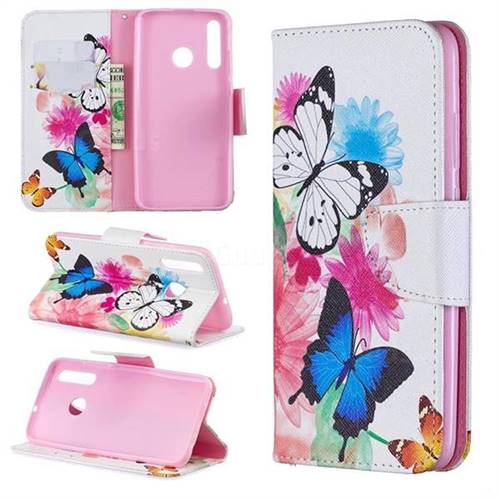 Vivid Flying Butterflies Leather Wallet Case for Huawei Honor 10i