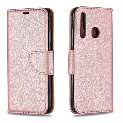 Classic Luxury Litchi Leather Phone Wallet Case for Huawei Honor 10i - Golden