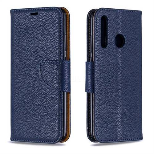 Classic Luxury Litchi Leather Phone Wallet Case for Huawei Honor 10i - Blue