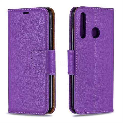 Classic Luxury Litchi Leather Phone Wallet Case for Huawei Honor 10i - Purple