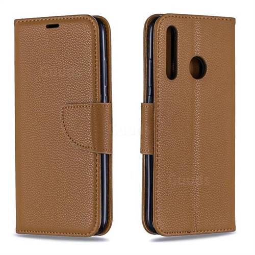 Classic Luxury Litchi Leather Phone Wallet Case for Huawei Honor 10i - Brown