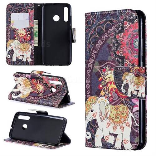Totem Flower Elephant Leather Wallet Case for Huawei Honor 10i