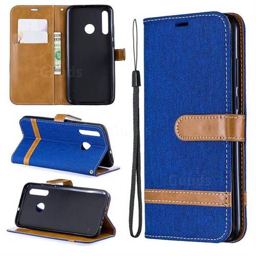 Jeans Cowboy Denim Leather Wallet Case for Huawei Honor 10i - Sapphire