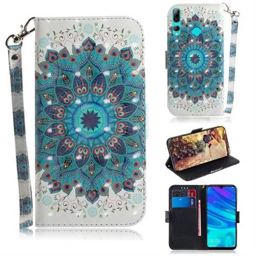 Peacock Mandala 3D Painted Leather Wallet Phone Case for Huawei Honor 10i