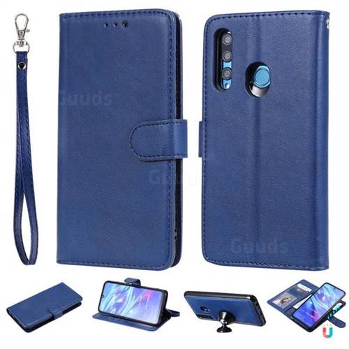 Retro Greek Detachable Magnetic PU Leather Wallet Phone Case for Huawei Honor 10i - Blue