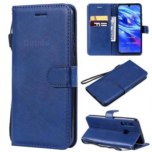 Retro Greek Classic Smooth PU Leather Wallet Phone Case for Huawei Honor 10i - Blue