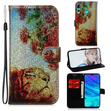 Tiger Rose Laser Shining Leather Wallet Phone Case for Huawei Honor 10i