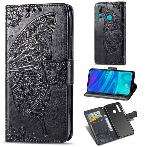 Embossing Mandala Flower Butterfly Leather Wallet Case for Huawei Honor 10i - Black