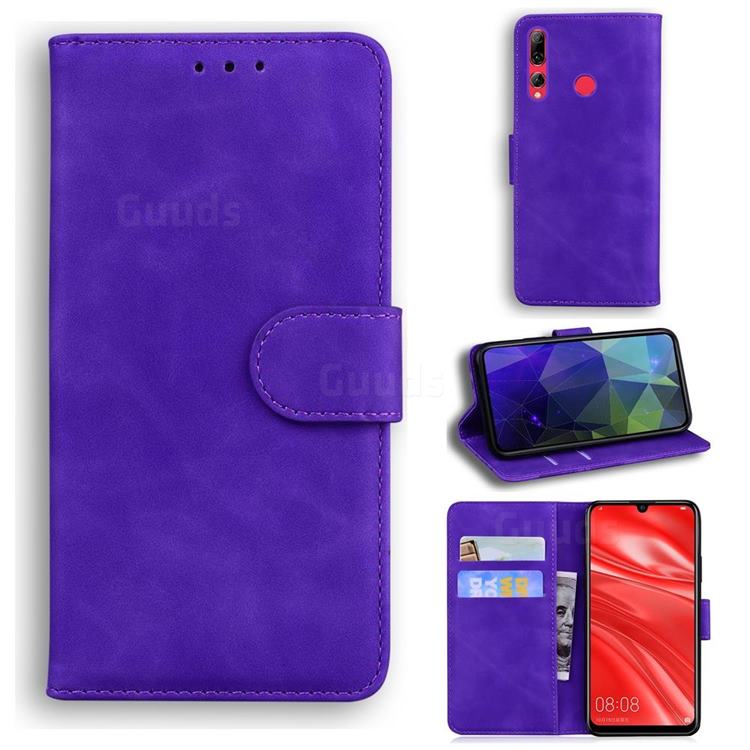 Retro Classic Skin Feel Leather Wallet Phone Case for Huawei Honor 10i - Purple