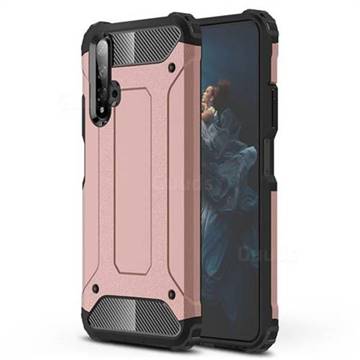 King Kong Armor Premium Shockproof Dual Layer Rugged Hard Cover for Huawei Honor 20 - Rose Gold