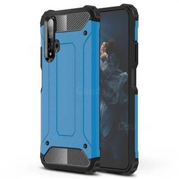 King Kong Armor Premium Shockproof Dual Layer Rugged Hard Cover for Huawei Honor 20 - Sky Blue