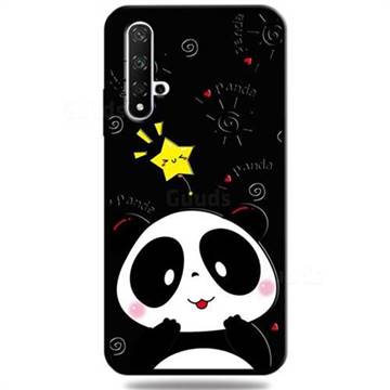 Cute Bear 3D Embossed Relief Black TPU Cell Phone Back Cover for Huawei Honor 20