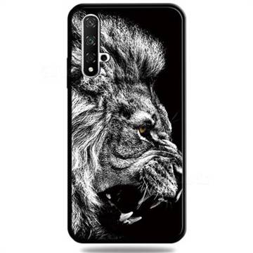Lion 3D Embossed Relief Black TPU Cell Phone Back Cover for Huawei Honor 20