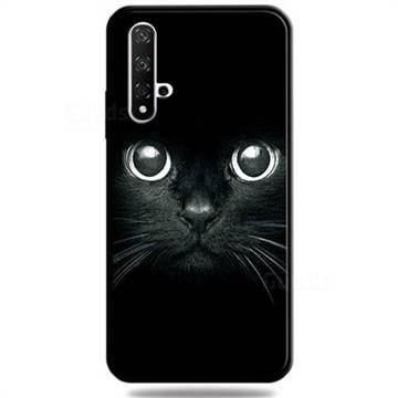 Bearded Feline 3D Embossed Relief Black TPU Cell Phone Back Cover for Huawei Honor 20
