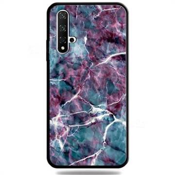 Marble 3D Embossed Relief Black TPU Cell Phone Back Cover for Huawei Honor 20