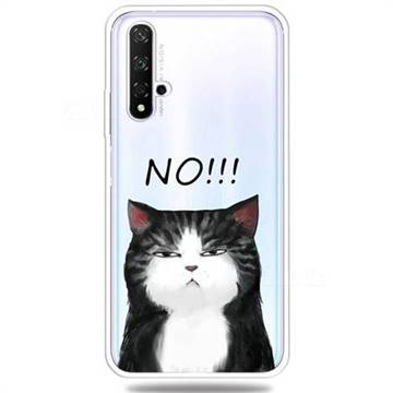 Cat Say No Clear Varnish Soft Phone Back Cover for Huawei Honor 20