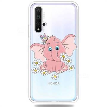 Tiny Pink Elephant Clear Varnish Soft Phone Back Cover for Huawei Honor 20