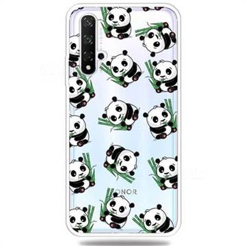 Cute Panda Super Clear Soft TPU Back Cover for Huawei Honor 20