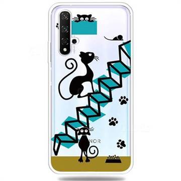 Stair Cat Super Clear Soft TPU Back Cover for Huawei Honor 20