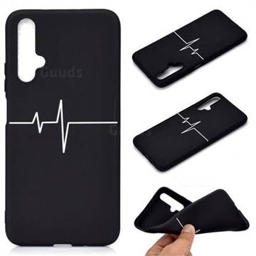 Electrocardiogram Chalk Drawing Matte Black TPU Phone Cover for Huawei Honor 20