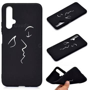 Smiley Chalk Drawing Matte Black TPU Phone Cover for Huawei Honor 20