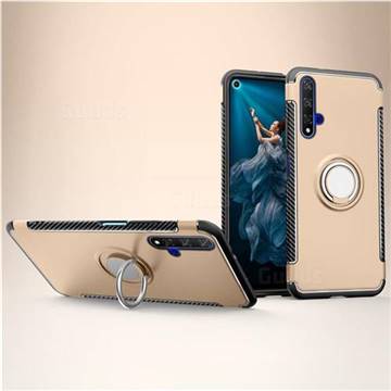 Armor Anti Drop Carbon PC + Silicon Invisible Ring Holder Phone Case for Huawei Honor 20 - Champagne