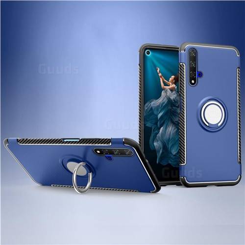 Armor Anti Drop Carbon PC + Silicon Invisible Ring Holder Phone Case for Huawei Honor 20 - Sapphire
