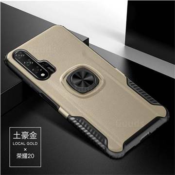 Knight Armor Anti Drop PC + Silicone Invisible Ring Holder Phone Cover for Huawei Honor 20 - Champagne
