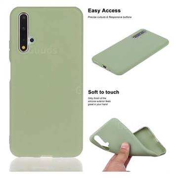 Soft Matte Silicone Phone Cover for Huawei Honor 20 - Bean Green