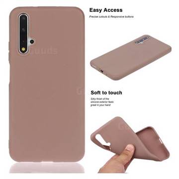 Soft Matte Silicone Phone Cover for Huawei Honor 20 - Khaki