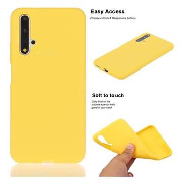 Soft Matte Silicone Phone Cover for Huawei Honor 20 - Yellow