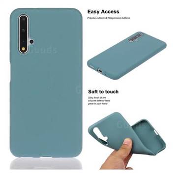 Soft Matte Silicone Phone Cover for Huawei Honor 20 - Lake Blue