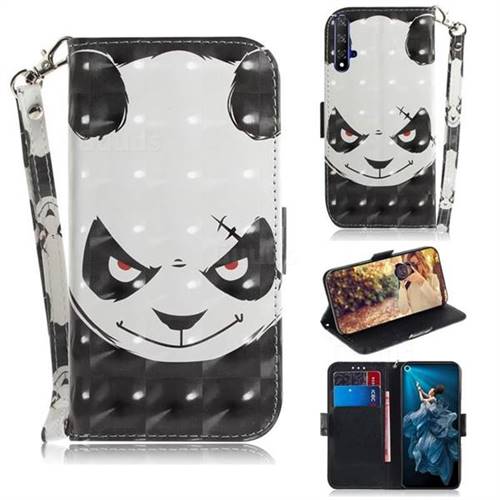 Angry Bear 3D Painted Leather Wallet Phone Case for Huawei Honor 20