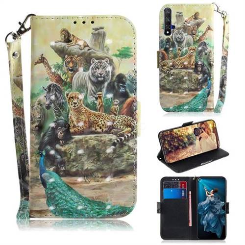 Beast Zoo 3D Painted Leather Wallet Phone Case for Huawei Honor 20