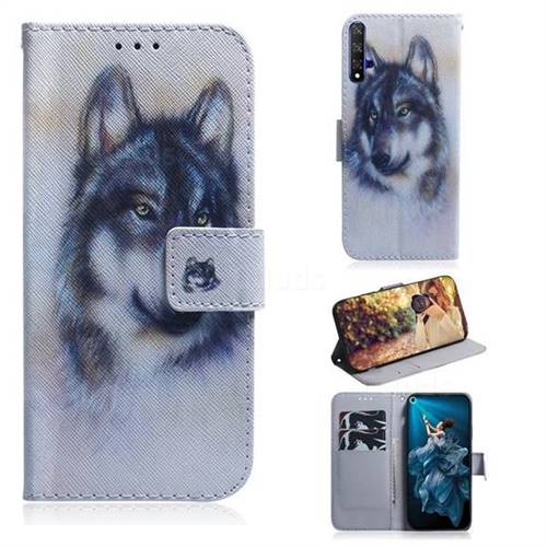 Snow Wolf PU Leather Wallet Case for Huawei Honor 20