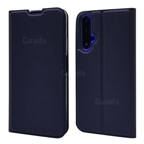 Ultra Slim Card Magnetic Automatic Suction Leather Wallet Case for Huawei Honor 20 - Royal Blue